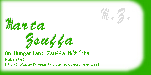 marta zsuffa business card